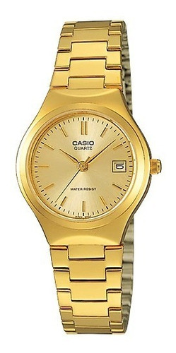 Reloj Casio Ltp-1170n-9a Mujer Dorado Fecha Wr Watchcenter 
