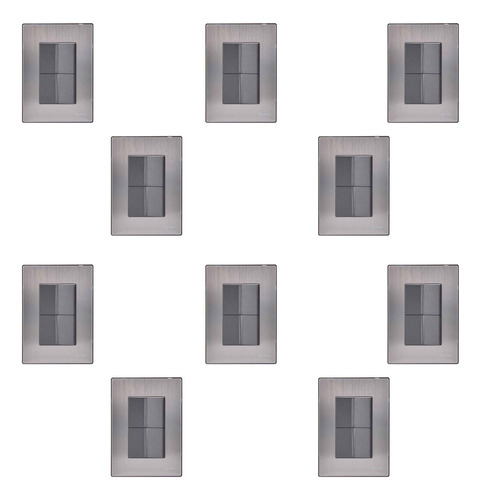 Placa Armada Inox 2 Apagadores Sencillos 1.5 Mod Oxford 10pz