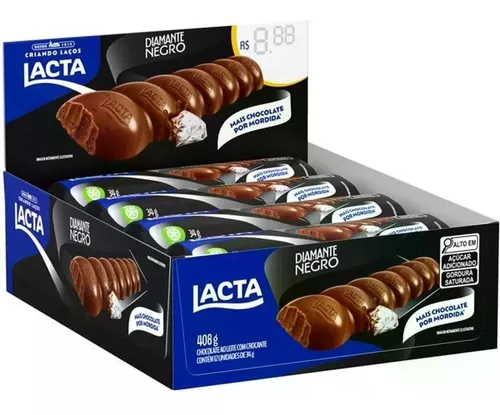 Chocolate Lacta Diamante Negro Display Com 12un De 34g