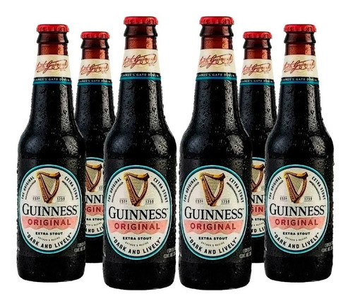 Six Pack Cerveza Guinness Original Extra Stout 355mlc/u