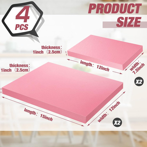 4 Pcs Pink Insulation Foam, Thick Insulating Xps Foam Board