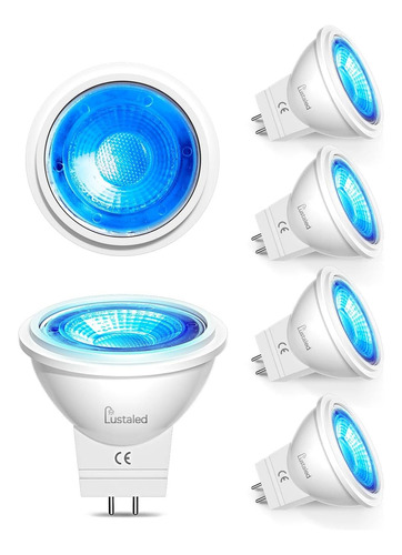 Bulbo Led Azul Mr11 Lustaled, 12v 3w Gu4 Bi-pin-pin Base Spo