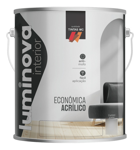 Tinta Acrílica Fosco Branco Luminova Econômica Tintas Mc