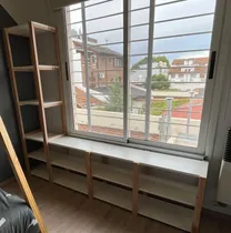 Comprar Estanteria Biblioteca Rack Para Tv Modular Madera Y Blanco 