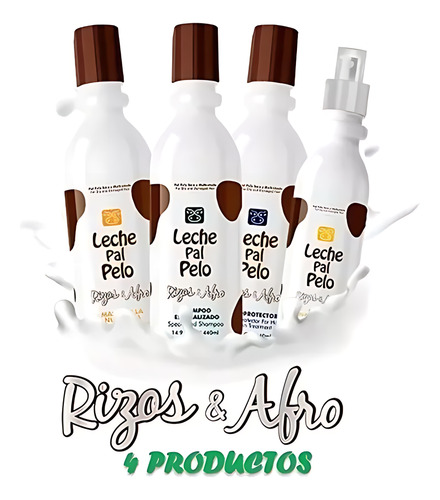 Kit Leche Pal Pelo Rizos Afro 440 Ml