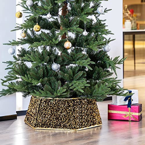 Collar De Árbol De Navidad Lentejuelas Doradas, Falda ...