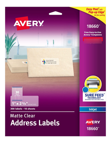 Avery Etiqueta Postal F Acil Despegue Para Impresora Ink Jet