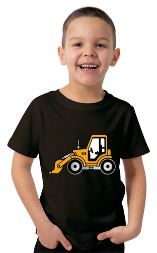 Remera Niño Algodon Maquina Pala Cargadora Construccion 