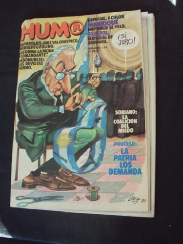 Revista Humor # 116 (11/1983) Tapa Bignone Reparando Bandera