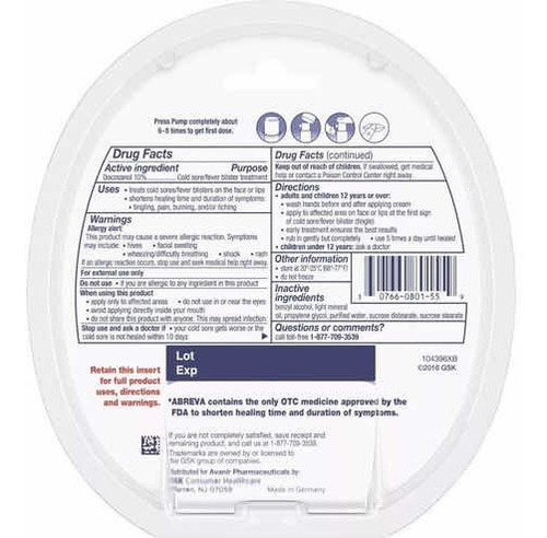 Pomada Abreva Trata Herpes Docosanol 10% - Pump 2g