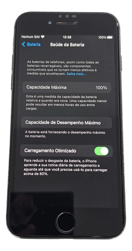 iPhone 7 128gb Preto Fosco Apple Saúde 100%+ Fone Bluetooth (Usado)
