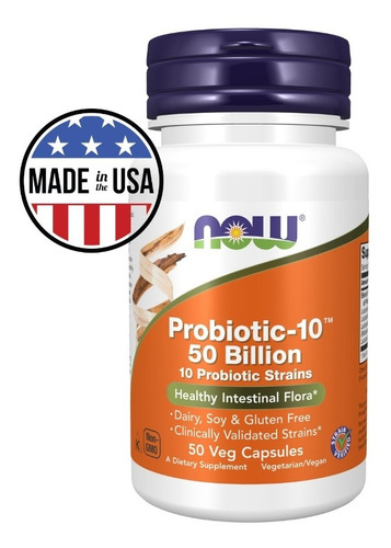 Probiotico 10 50 Billion 50 Caps Vegan Now Intestinos Sanos