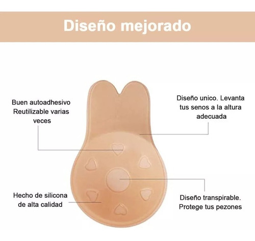 Sujetador Invisible Reutilizable Con Adhesivo Para Levantar