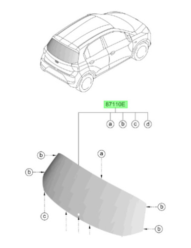 Luneta Portalon Original Hyundai Atos 2020 2023