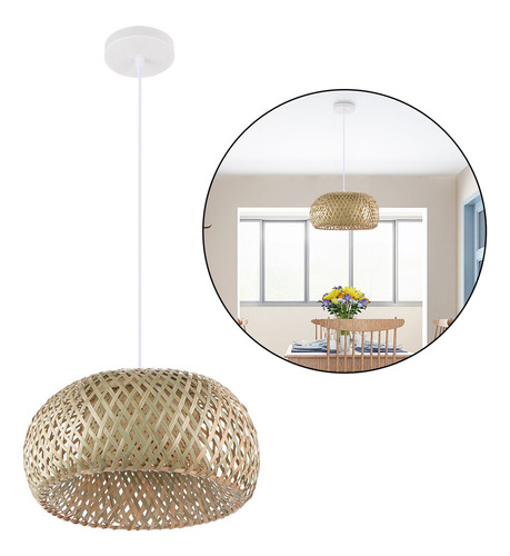 Lâmpada Colgante De Bambu, Luminária Retro Estilo Japonês