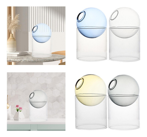 4 Unidades De Vaso De Vidro Transparente Arranjo Floral Vaso