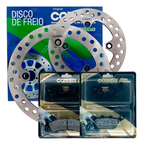 Kit Disco Freio Diant+tras Xre 300 Abs /18+pastilhas Extreme