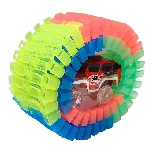 Imagen 5 de 6 de Pista Flexible 56 Piezas Variety Tracks Auto Luminoso Edu Color Multicolor