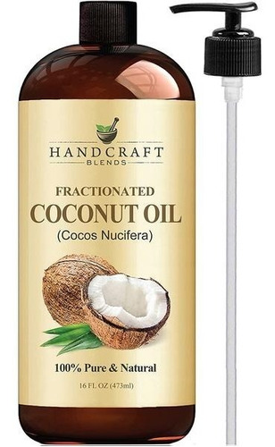 Aceite Portante Coco Fraccionado 100%natural Handcraft 473ml