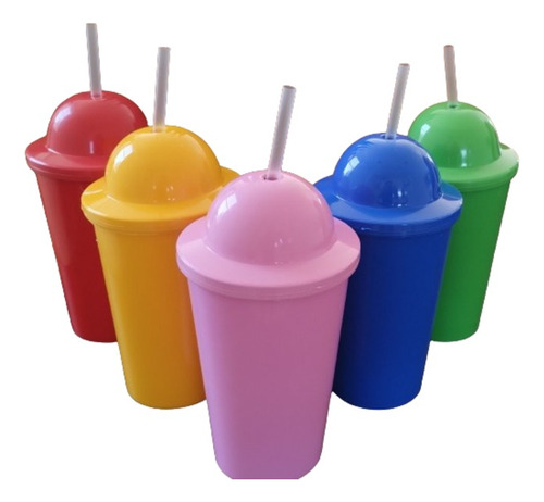 Pack X20 Vasos Plásticos Souvenirs Milkshake Varios Colores