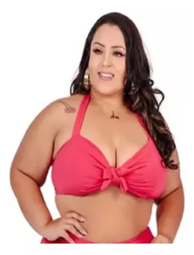 Biquini Plus Size Cintura Alta Com Bojo