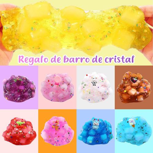 9pcs Slime Set, Set De Baba Crujiente Crystal Clear,