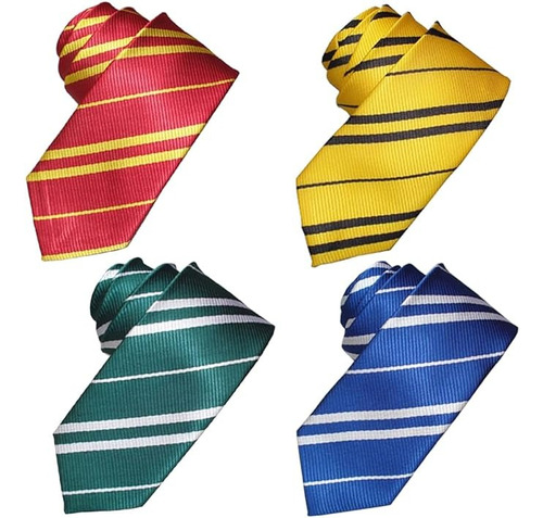 Corbata Roja+verde+azul+amarilla 4pz Harry Potter Gryffindor
