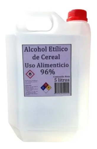 Alcohol Etílico De Cereal Tridestilado X 5lt - Apto Consumo