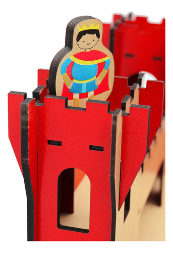 Imagen 2 de 10 de Castillo Madera Juego Infantil Figuras Medievales Niños