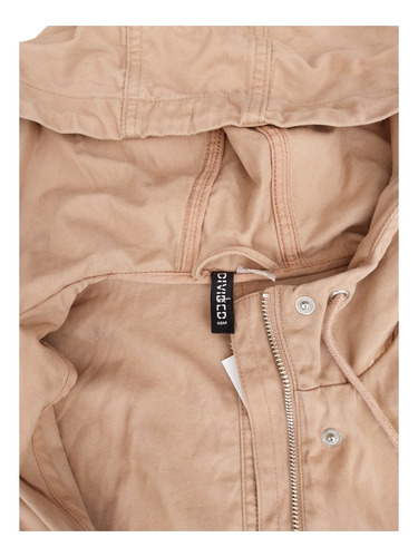 Campera Trench Piloto H&m Vison Nude Xs Capucha Bolsillos (Usado)