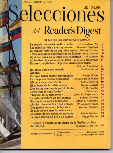 Selecciones Del Reader´s Digest Nº72 Noviembre 1946