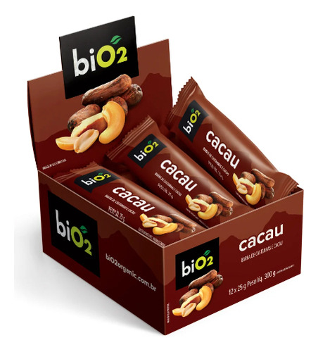 Bio2 Barra De Castanhas E Fruta Cacau 7nuts Caixa 12un X 25g