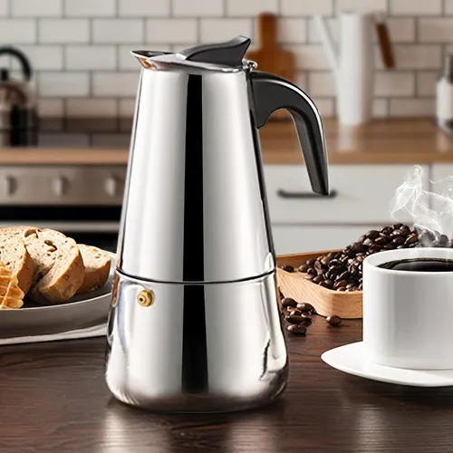 Cafetera, Cafetera Italiana Moka Pot De Acero Inoxidabl...