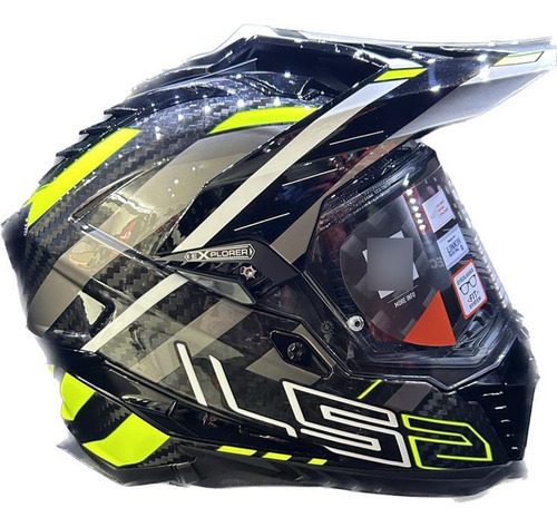 Ls2 Mx701 Carbono Edge Negro Hv Amarillo 