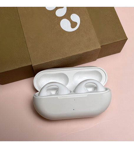 Fone De Ouvido Ear-clip Bluetooth Por Condução Ossea Clipe Cor Branco