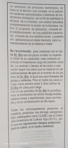 Dr. Bio Tratamiento Pozo Ciego-destapa Cañería Etc. X3 U.