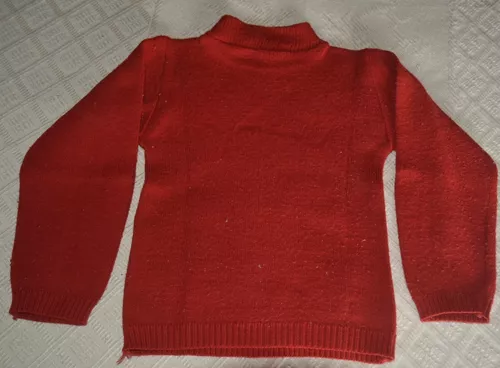 Polera Roja De Lana Fina Gatito- Ropa Niña 7-8 Años Meses con