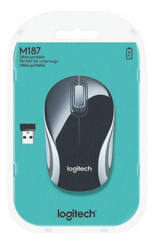 Mouse Wireless Mini M187 Logitech Receptor Nano Color Negro