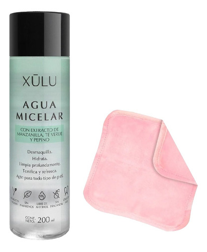 Kit Agua Micelar Desmaquillante 200ml + Pad Desmaquillante