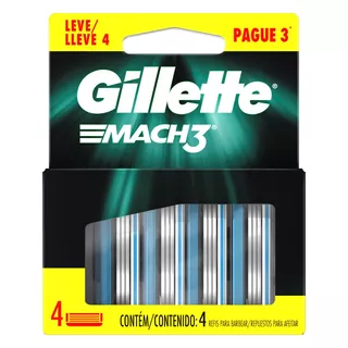 Carga para lâmina de barbear Gillette Mach3 4 u