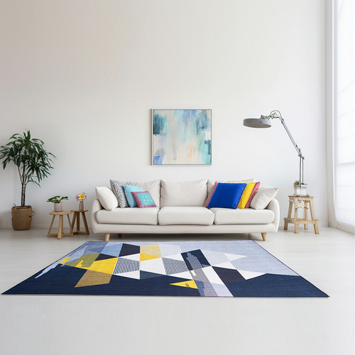 Tapete Sala Estilo Nórdico 200x160 Cm Suavidad Elegancia Ancho 100 cm Color Triangulos Grises Diseño de la tela Triángulos Grises Largo 200 cm