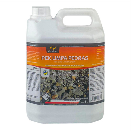 Pek Limpa Pedras 5l Pisoclean Removedor De Sujeiras Limpador