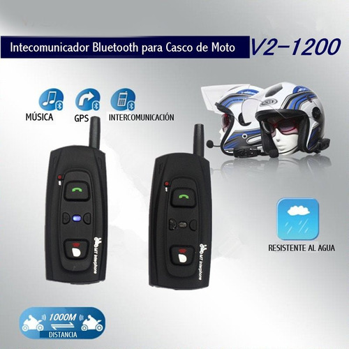 Intercomunicador Bt Manos Libres Kit X2 Moto Casco Celular