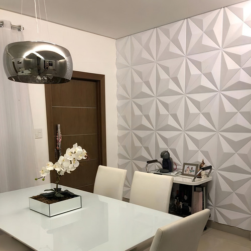 Revestimento Placa 3d De Pvc 50 X 50cm Paredes Tetos Relevo Cor Estrela Branca