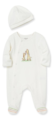 Little Me Beb&eacute; Unisex 2&nbsp;piezas Footie Y Cap Set.