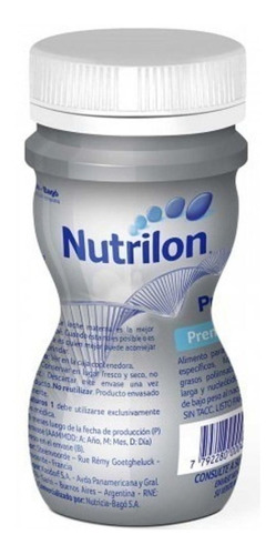 Leche de fórmula líquida Nutricia Bagó Nutrilon Prematuros 2 en botella de 6 de 90mL a partir de los 0 meses