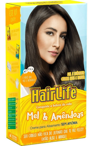 Creme Alisante Hairlife Mel & Amendoas