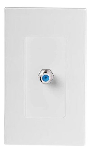 Placa Con Conector Jack Coaxial Color Blanco Decora Leviton