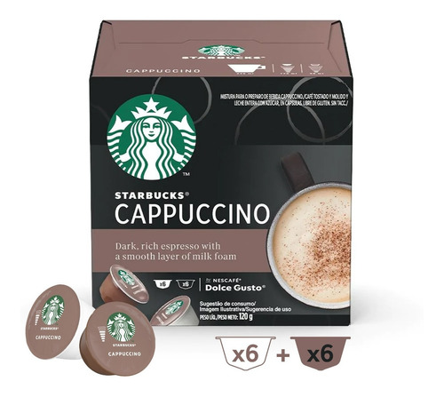 Imagen 1 de 6 de Starbucks Cappuccino Cápsulas Dolce Gusto Oficial