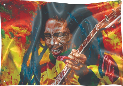 Bandeira Personalizada Cantor Reggae Bob Marley Art 1